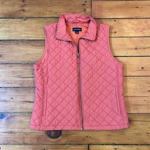 Coral Lands End Vest size M, classic, coastal, preppy, spring, travel